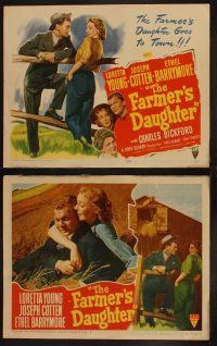 9p140 FARMER'S DAUGHTER 8 LCs '47 pretty Loretta Young, Joseph Cotten, Ethel Barrymore!