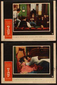 9p722 GIANT 4 LCs '56 James Dean, Elizabeth Taylor, Rock Hudson, George Stevens classic!