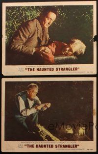 9p725 HAUNTED STRANGLER 4 LCs '58 creepy Boris Karloff marked their death by their wild beauty!