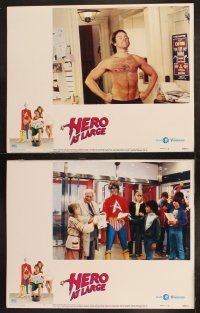 9p204 HERO AT LARGE 8 LCs '80 super hero wannabe John Ritter as Captain Avenger, Anne Archer