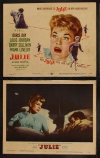 9p250 JULIE 8 LCs '56 what happened to Doris Day on her honeymoon with Louis Jourdan?