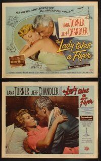 9p268 LADY TAKES A FLYER 8 LCs '58 Jeff Chandler & sexy Lana Turner go on their honeymoon!