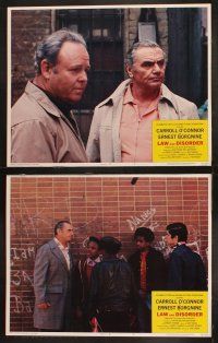 9p271 LAW & DISORDER 8 LCs '74 Carroll O'Connor & Ernest Borgnine as auxiliary police!
