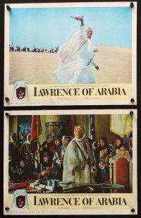9p580 LAWRENCE OF ARABIA 7 LCs '62 David Lean classic, Anthony Quinn watches Peter O'Toole with gun!