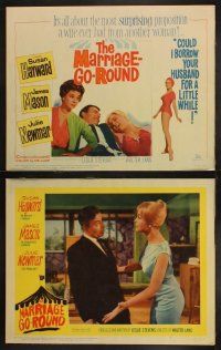 9p305 MARRIAGE-GO-ROUND 8 LCs '60 Julie Newmar wants to borrow Susan Hayward's husband James Mason!