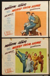 9p629 MONEY FROM HOME 6 LCs '54 cool images, 3-D Dean Martin with wacky horse jockey Jerry Lewis!
