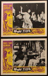 9p695 NIGHT TIDE 5 LCs '63 young Dennis Hopper, a temptress from the sea intent upon killing!