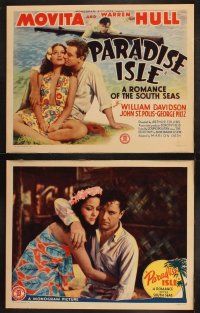 9p361 PARADISE ISLE 8 LCs '37 great images of Warren Hull romancing sexy tropical Movita!