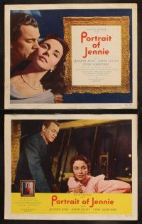 9p374 PORTRAIT OF JENNIE 8 LCs '49 Joseph Cotten loves beautiful ghost Jennifer Jones!