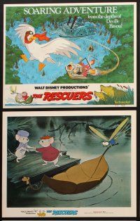 9p023 RESCUERS 9 LCs '77 Disney mouse mystery adventure cartoon, cool art of characters!