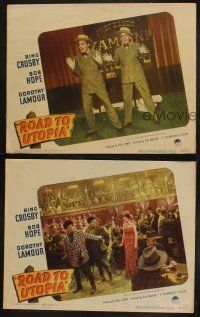 9p824 ROAD TO UTOPIA 3 LCs '45 screwball images of Bob Hope, sexy Dorothy Lamour, Bing Crosby!