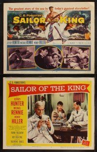 9p404 SAILOR OF THE KING 8 LCs '53 Roy Boulting, Jeff Hunter & Michael Rennie in the Navy!