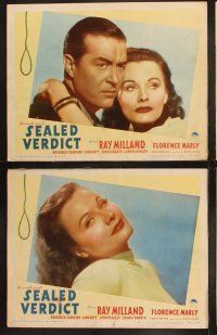 9p414 SEALED VERDICT 8 LCs '48 suave Ray Milland, sexy redhead Florence Marly ought to hang!