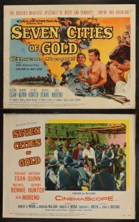9p424 SEVEN CITIES OF GOLD 8 LCs '55 Richard Egan, Mexican Anthony Quinn, priest Michael Rennie!