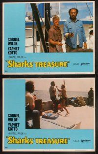 9p430 SHARKS' TREASURE 8 LCs '75 cool images of scuba divers, directed by Cornel Wilde!