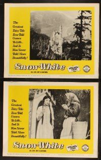 9p449 SNOW WHITE 8 LCs '65 7 Dwarfs, live German version, wacky images and really cool castle!