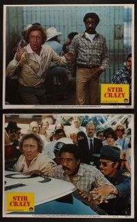 9p460 STIR CRAZY 8 LCs '80 Gene Wilder & Richard Pryor in jail together, Sidney Poitier directed!