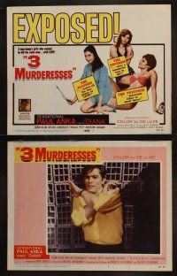 9p496 THREE MURDERESSES 8 LCs R60 Alain Delon, sexy Mylene Demongeot & man-hungry girls!
