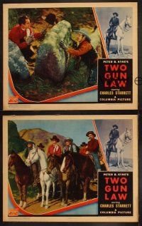 9p839 TWO GUN LAW 3 LCs '37 cowboy Charles Starrett, from a story by Peter B. Kyne!