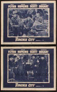 9p840 VIRGINIA CITY 3 LCs R51 Errol Flynn, Randolph Scott, Miriam Hopkins, cool western action!