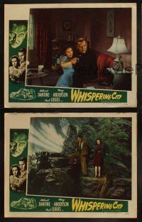 9p841 WHISPERING CITY 3 LCs '47 artwork of Helmut Dantine, Mary Anderson, & Paul Lukas!