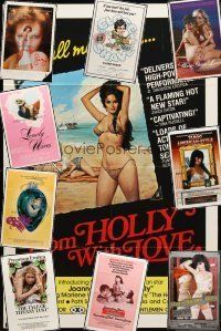 9r104 LOT OF 10 FOLDED SEXPLOITATION ONE-SHEETS '70s-80s great images from sexy movies!