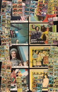 9r112 LOT OF 137 PAINTED OVER LOBBY CARDS '50s-70s great titles in poor to fair condition!