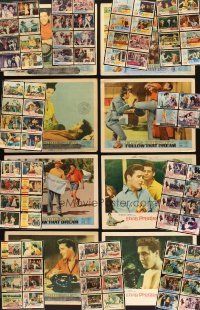 9r120 LOT OF 92 PAINTED OVER ELVIS PRESLEY LOBBY CARDS '50s-60s all in fair to poor condition!