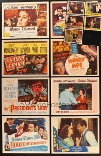 9r135 LOT OF 13 LOBBY CARDS FROM SUSAN HAYWARD MOVIES '40s-50s Woman Obsessed, Hairy Ape & more!