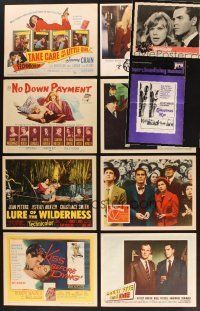 9r153 LOT OF 10 LOBBY CARDS & UNCUT PRESSBOOKS OF JEFF HUNTER MOVIES '50s-60s great images!