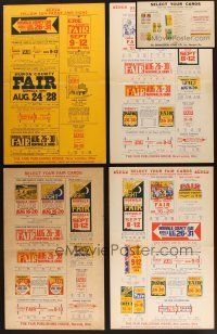 9r265 LOT OF 5 STATE & COUNTY FAIR ORDER SHEET WINDOW CARDS '50s from the manufacturer!