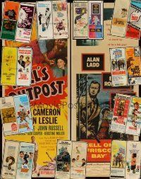 9r288 LOT OF 24 FOLDED & UNFOLDED INSERTS '50s-60s cool art from a variety of different movies!