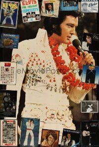 9r293 LOT OF 17 UNFOLDED ELVIS PRESLEY ALBUM AND COMMERCIAL POSTERS '70s-00s rock 'n' roll king!