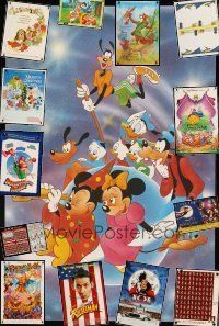 9r295 LOT OF 14 ASSORTED DISNEY POSTERS '80s-00s Mickey Mouse, Goofy, Snow White & more!