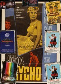 9r301 LOT OF 8 UNFOLDED COMMERCIAL & SPECIAL POSTERS '80s-90s Psycho, Laurel & Hardy + more!