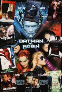 9r336 LOT OF 37 UNFOLDED MOSTLY DOUBLE-SIDED ONE-SHEETS '91 - '05 Batman & Robin, JFK + more!