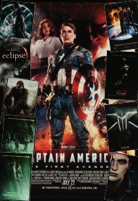 9r344 LOT OF 21 UNFOLDED MOSTLY HORROR/SCI-FI DOUBLE-SIDED ONE-SHEETS '92 - '12 Captain America!