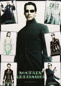 9r400 LOT OF 7 UNFOLDED REPRO TEASER ONE-SHEETS FROM THE MATRIX RELOADED '00s cast portraits!