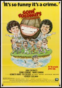 9r036 GOIN' COCONUTS 1sh '78 wacky cartoon art of Donny & Marie Osmond by Green!