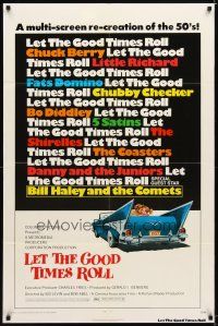 9r042 LET THE GOOD TIMES ROLL 1sh '73 Chuck Berry, Bill Haley, The Shirelles & real '50s rockers!