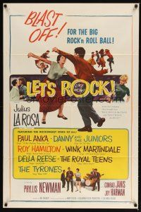 9r007 LET'S ROCK 1sh + set of 8 LCs '58 Paul Anka, Danny and the Juniors, and 1950s rockers!