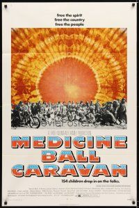 9r045 MEDICINE BALL CARAVAN 1sh '71 rock 'n' roll, cool image of crowd of hippies & tie-dye!