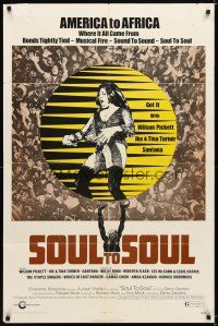 9r054 SOUL TO SOUL 1sh '71 great art of Tina Turner performing from America to Africa!