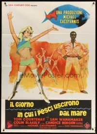 9s163 DAY THE FISH CAME OUT Italian 1p '67 Michael Cacoyannis, sexy Candice Bergen, Greek comedy!
