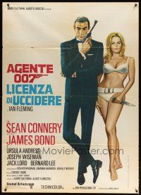 9s170 DR. NO Italian 1p R70s art of Sean Connery as James Bond & sexy Ursula Andress in bikini!