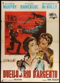 9s173 DUEL AT SILVER CREEK Italian 1p '52 different art of Audie Murphy & Stephen McNally!
