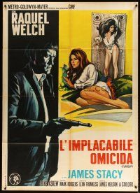 9s184 FLAREUP Italian 1p '70 completely different art of sexy Raquel Welch & guy with gun!