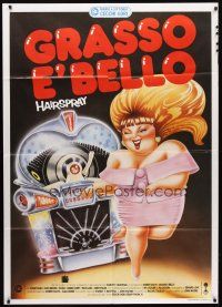 9s200 HAIRSPRAY Italian 1p '88 cult musical by John Waters, different Cecchini art of Divine