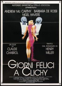 9s212 JOURS TRANQUILLES A CLICHY Italian 1p '90 Claude Chabrol, sexy naked girl only wearing boa!