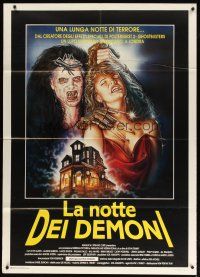 9s241 NIGHT OF THE DEMONS Italian 1p '89 cool different horror art by G.P. Rabito!